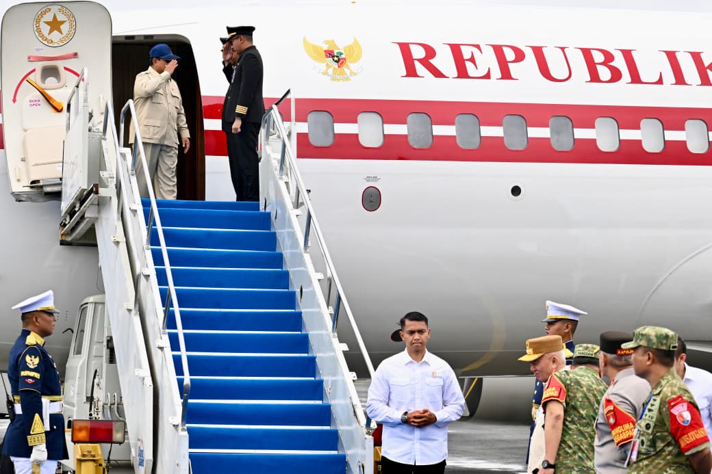 Presiden Prabowo Tiba di Banjarbaru untuk Resmikan 166 Sekolah Rakyat (SinPo.id/Biro Setpres)