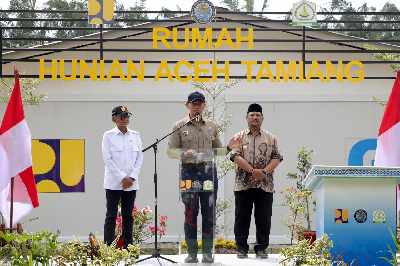 Menko AHY Resmikan Huntara di Aceh Tamiang (SinPo.id/Istimewa)