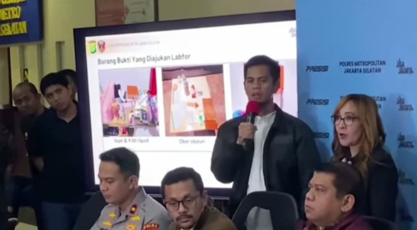 Konpers kasus kematian selebgram Lula Lahfah (SinPo.id/ Dok.Polres Jaksel)