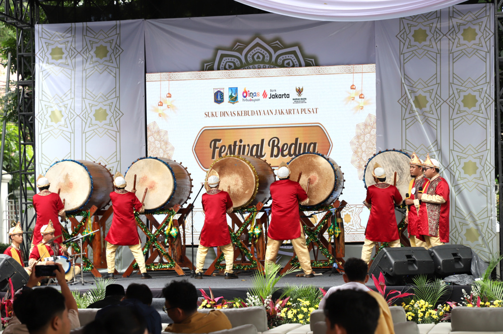 Suku Dinas Kebudayaan Kota Administrasi Jakarta Pusat menggelar Festival Bedug se-Jakarta Pusat di Masjid Sunda Kelapa (Ashar/SinPo.id)