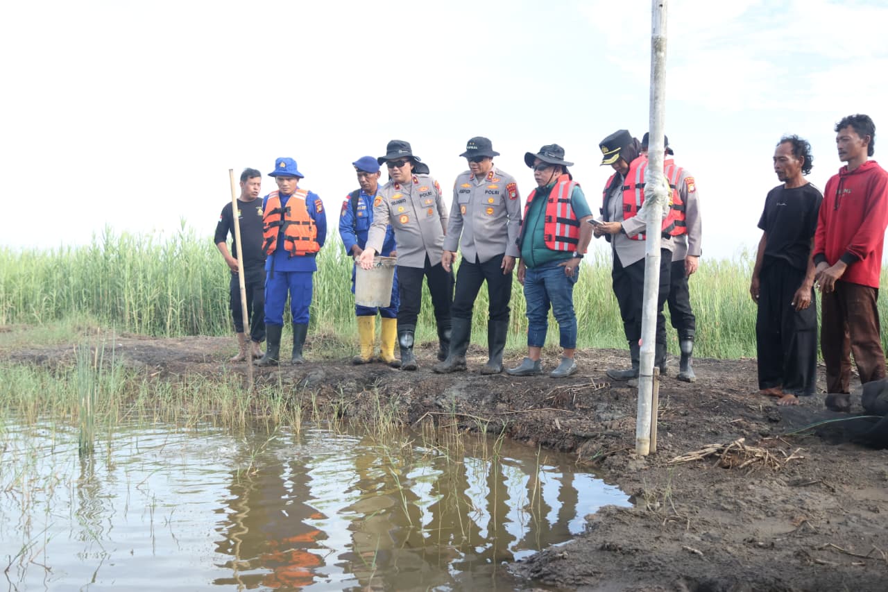 Kapolda Metro Jaya Irjen Pol Asep Edi Suheri saat mengecek tambak udang (SinPo.id/Dok.PMJ)