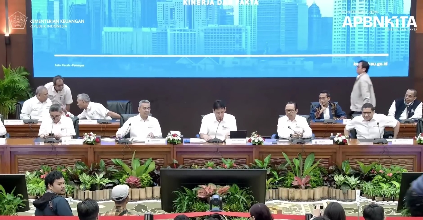 Jajaran Kemenkeu menggelar konferensi pers APBN KITA Edisi Februari 2026. (SinPo.id/ Tangkap layar)