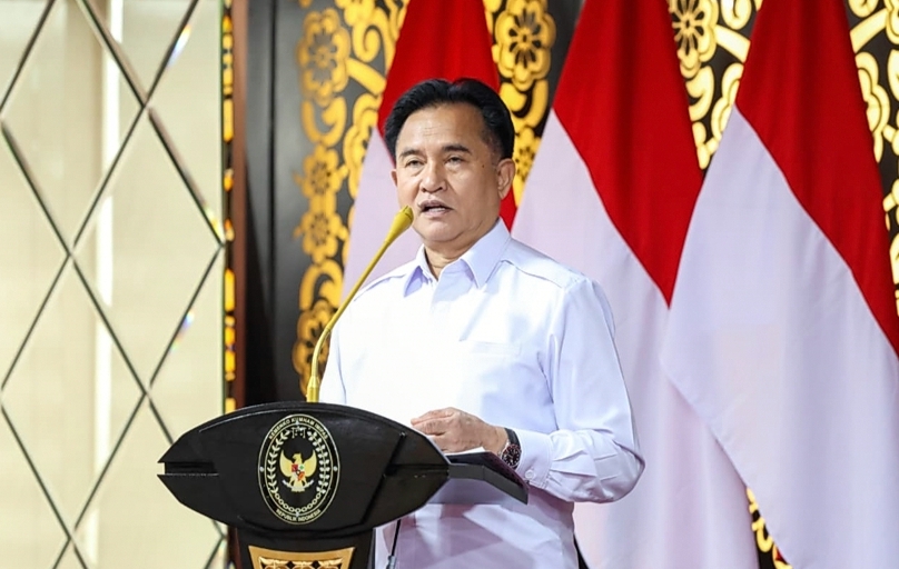 Menko Hukum, Hak Asasi Manusia, Imigrasi, dan Pemasyarakatan RI Yusril Ihza Mahendra (SinPo.id/ Dok. Kumham)