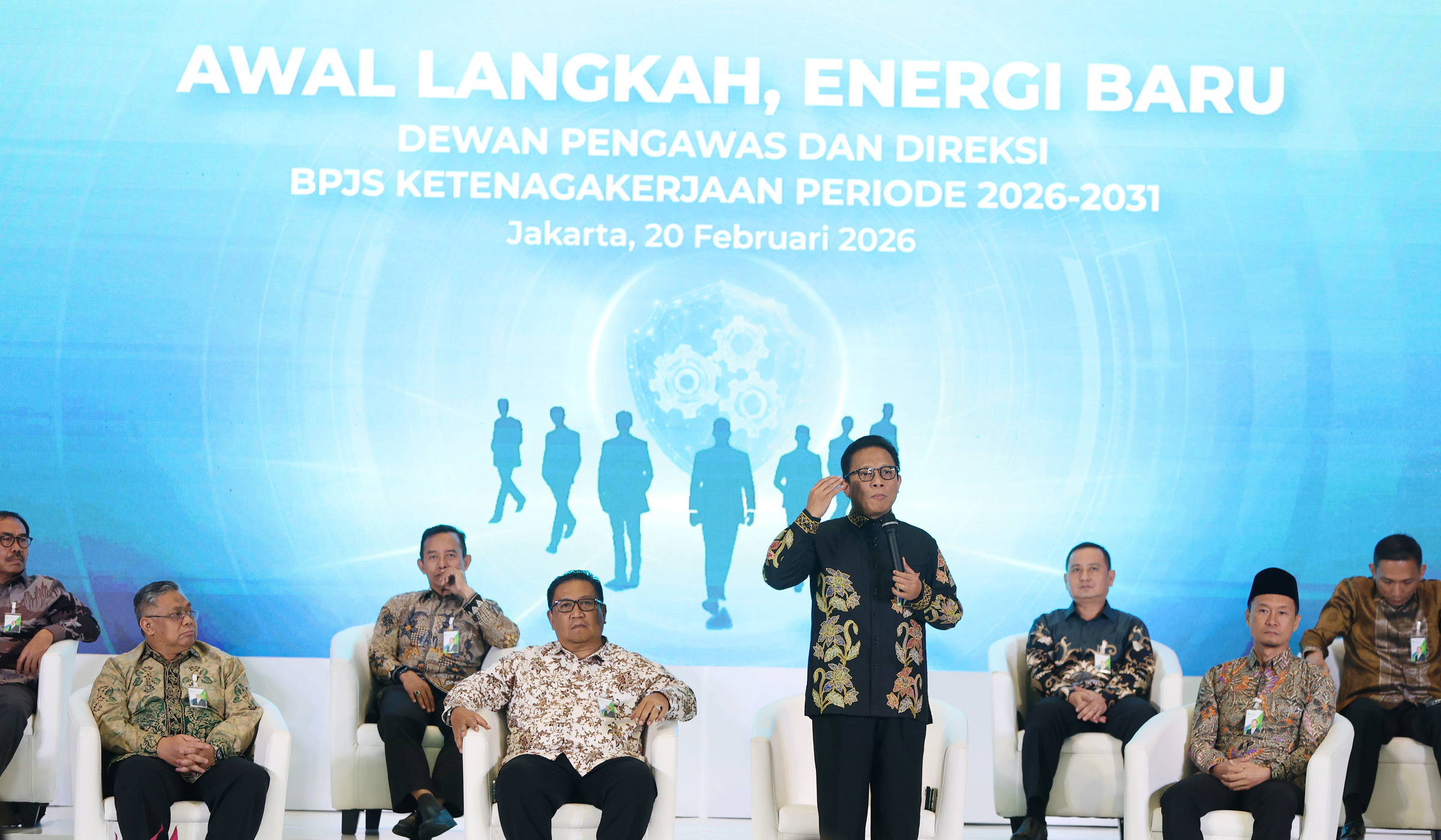 Penetapan jajaran Direksi dan Dewas BPJS Ketenagakerjaan 2026-2031. (Agus Priatna/SinPo.id)