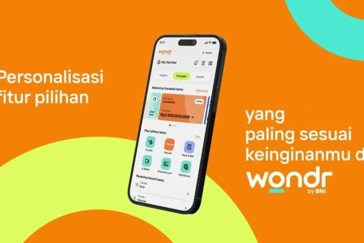 Ilustrasi. Aplikasi perbankan digital wondr by BNI. (SinPo.id//Dok. BNI.