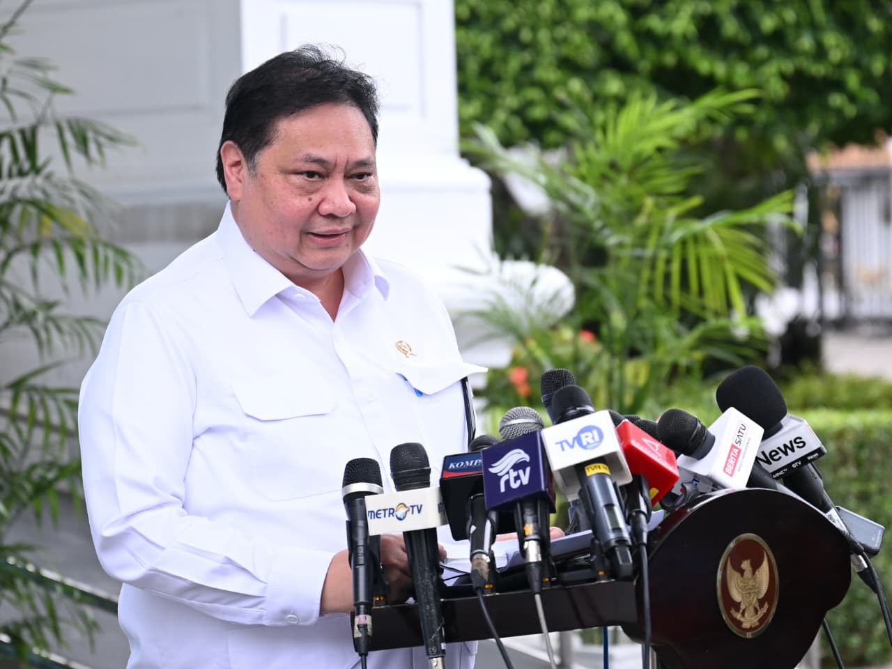 Menko Perekonomian Airlangga Hartarto (SinPo.id/Biro Setpres)