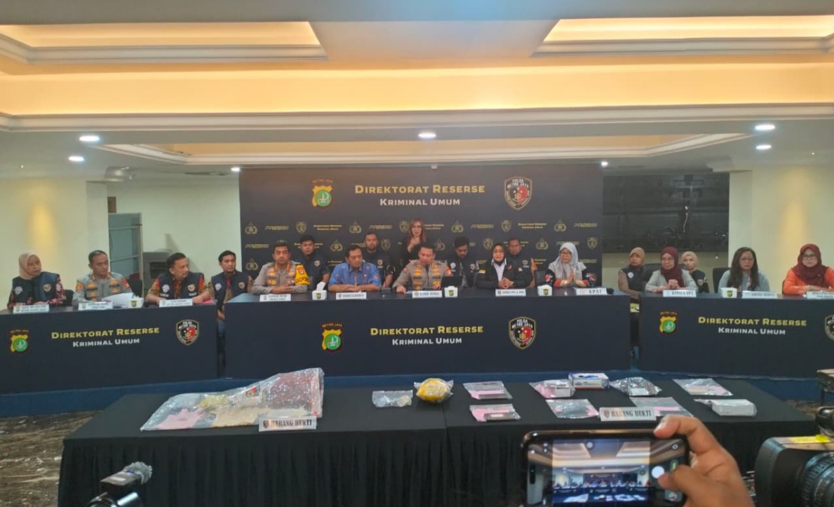 Konferensi pers kasus sindikat penjualan anak (SinPo.id/Firdausi)
