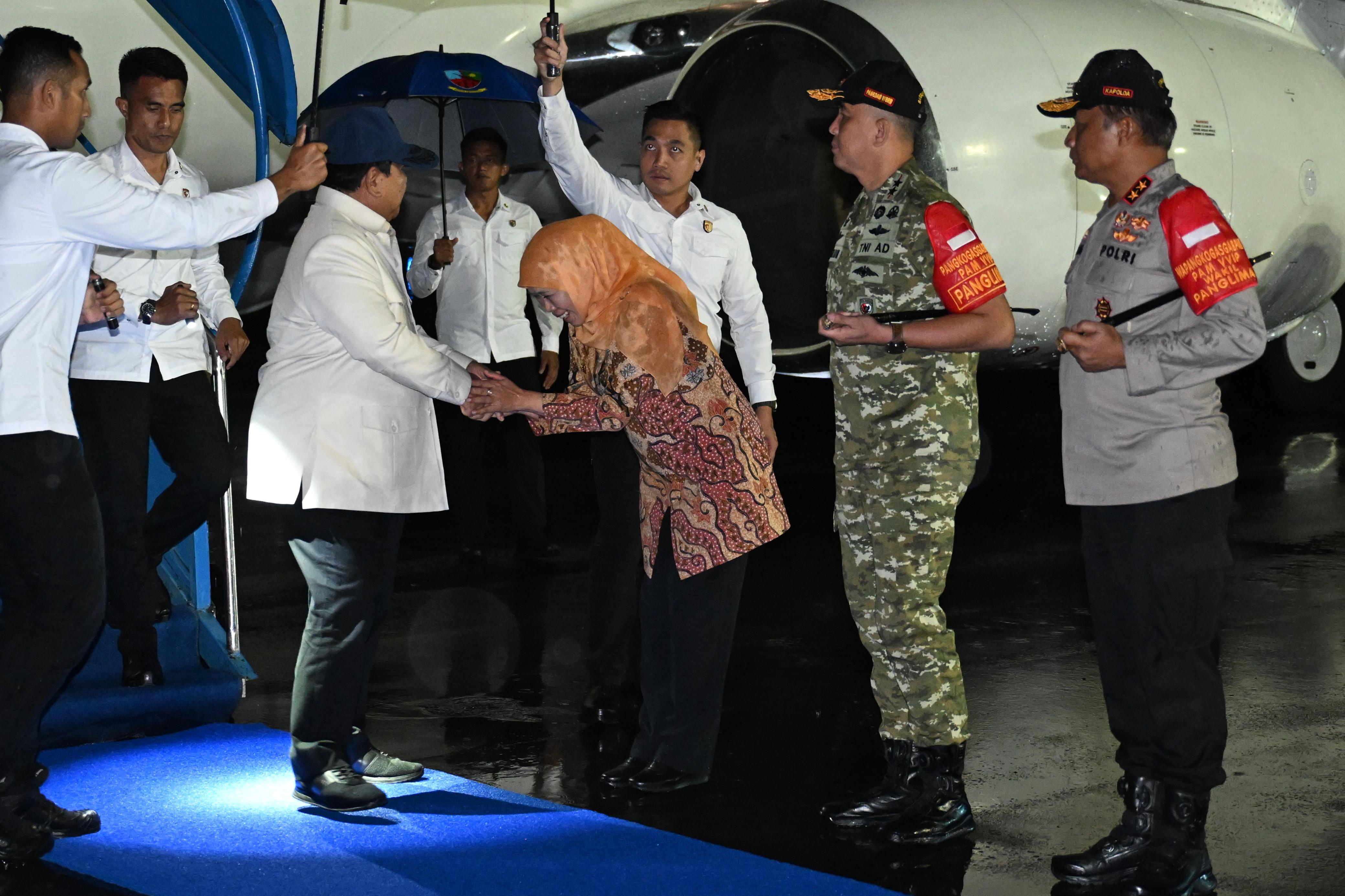 Presiden Prabowo Tiba di Jawa Timur Jelang Mujahadah Kubro Satu Abad NU (SinPo.id/Biro Setpres)