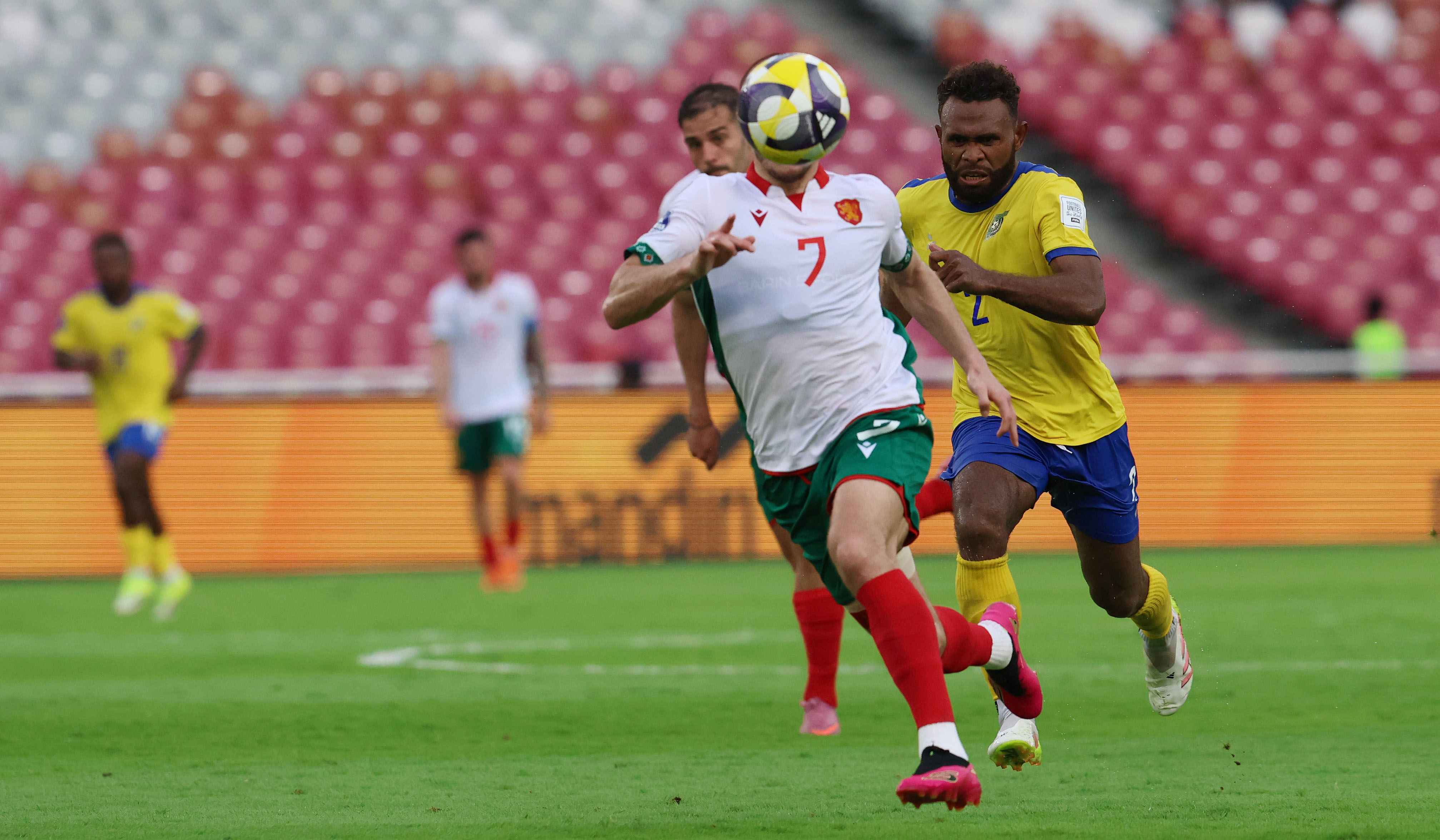 Timnas Bulgaria saat melawan Timnas Kepulauan Salomon di GBK. (Agus Priatna/SinPo.id)