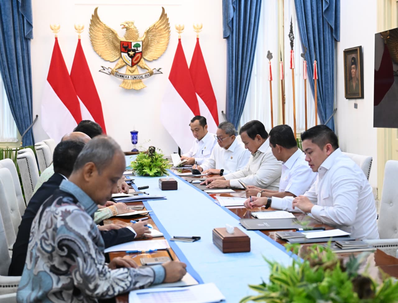 Presiden Prabowo gelar ratas persiapan Idulfitri (SinPo.id/Biro Setpres)