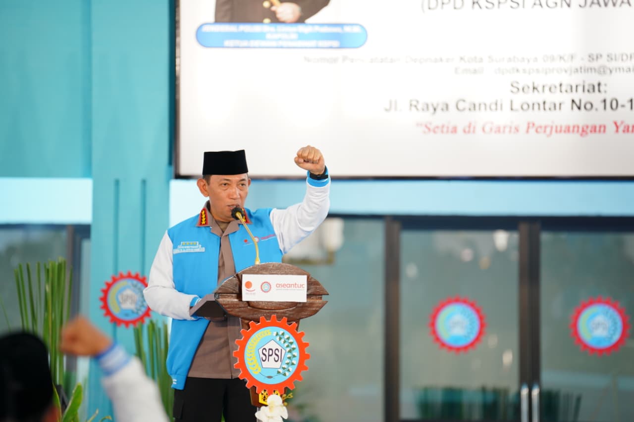 Kapolri Jenderal Listyo Sigit Prabowo di acara KSPSI (SinPo.id/Dok.Polri)