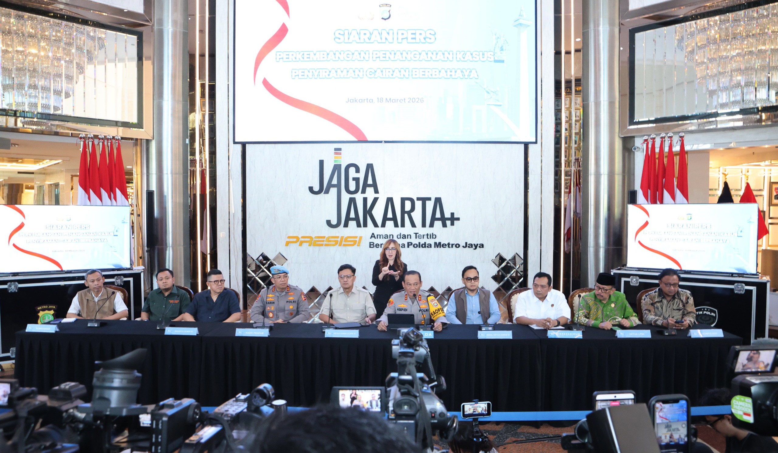 Konferensi pers Polda Metro Jaya.