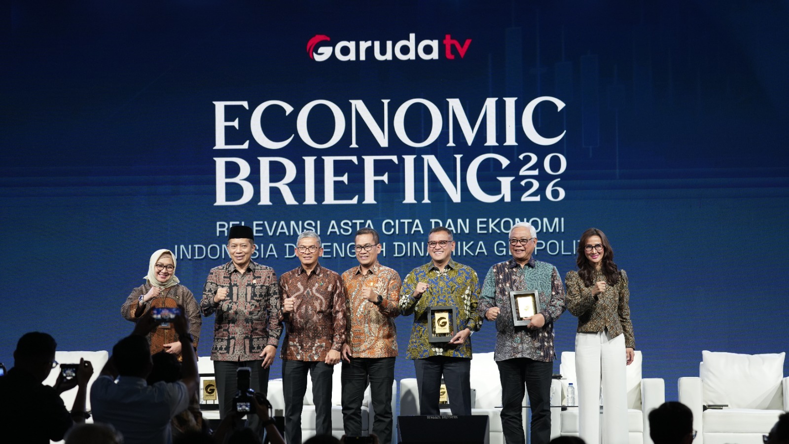Garuda TV menyelenggarakan forum diskusi strategis bertajuk “Economic Briefing 2026: Relevansi Asta Cita dan Ekonomi Indonesia di Tengah Konflik Geopolitik”. (SinPo.id/Garuda TV)