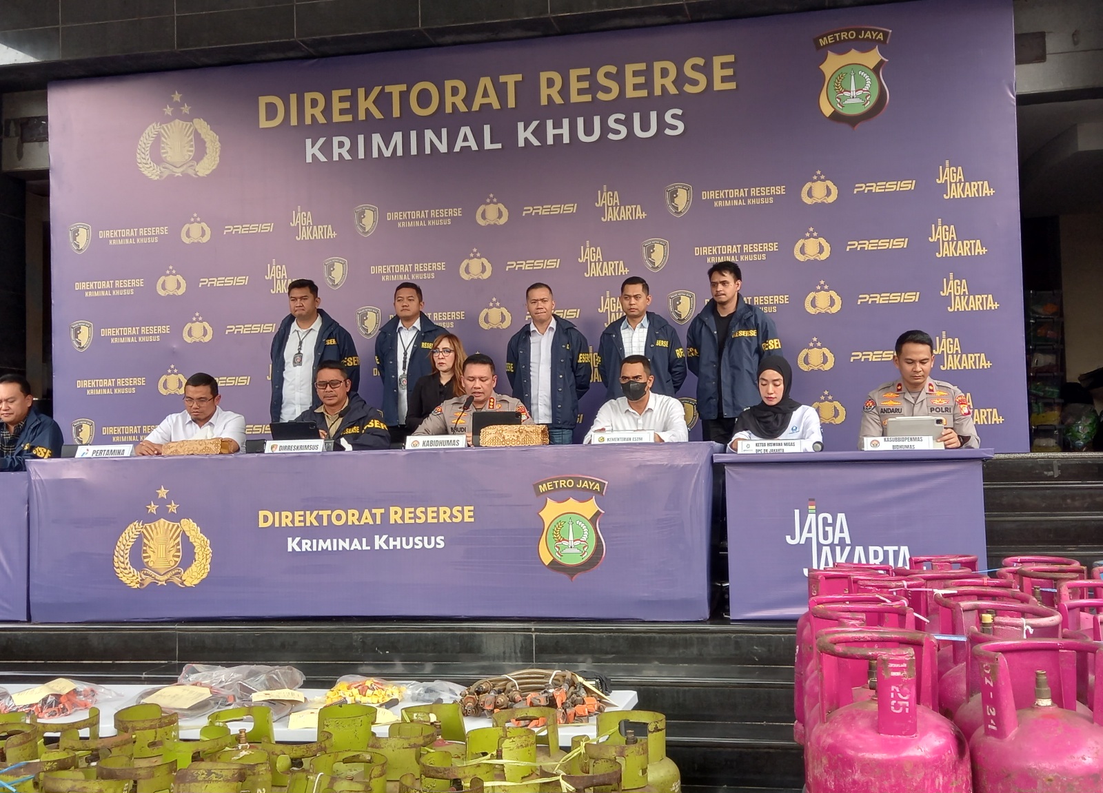 Konfrensi pers kasus opolosan elpiji (SinPo.id/Firdausi)