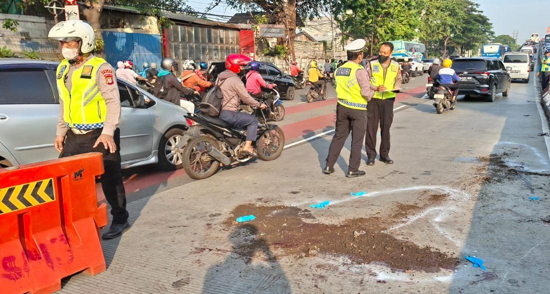 Lokasi kecelakan di Daan Mogot (SinPo.id/Dok.PMJ)