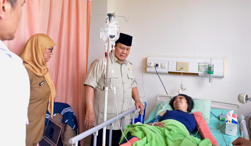 Presiden Prabowo jenguk korban KA. (Agus Priatna/BPMI Setpres/SinPo.id)