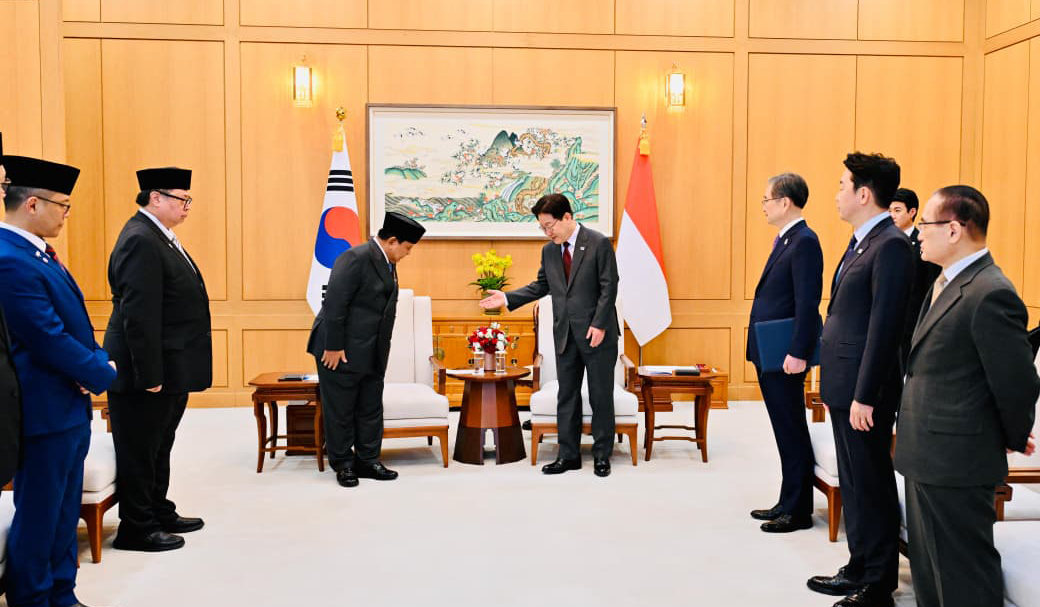 Presiden Prabowo saat berkunjung ke Korea Selatan. (Agus Priatna/SinPo.id/BPMI Setpres)