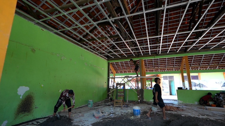 revitalisasi di SMP Negeri 3 Kunduran, Blora, Jawa Tengah (SinPo id/Bakom Ri)