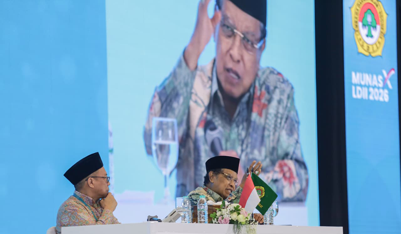 Said Aqil saat menjadi pembicara pada Munas X LDII. (Agus Priatna/SinPo.id)