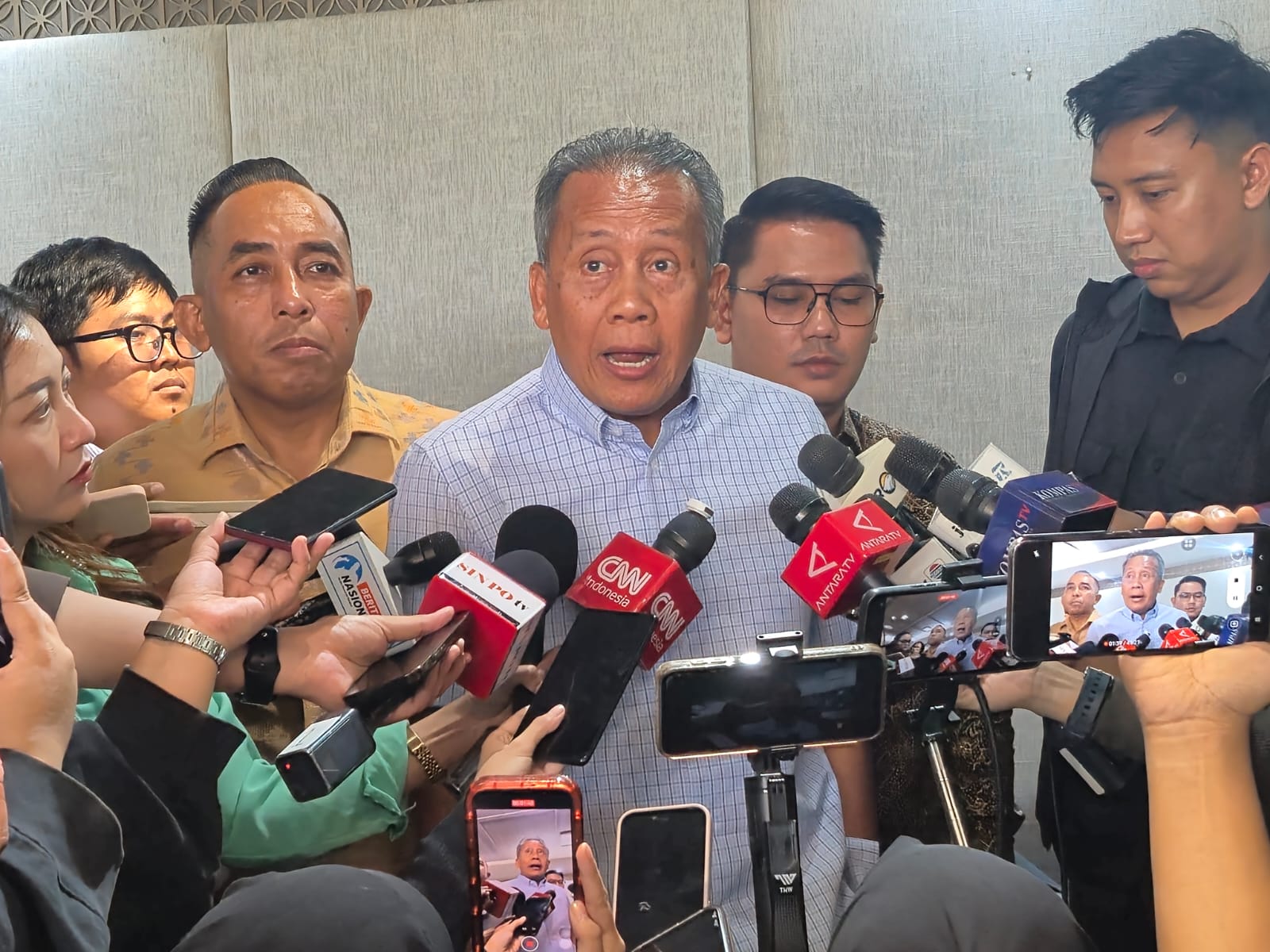 Wakil Ketua Umum Partai NasDem Saan Mustopa. (SinPo.id/Galuh Ratnatika)