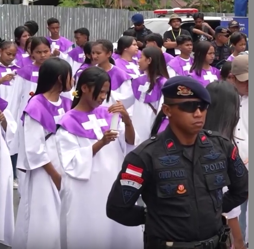 Para pemudi NTT ikuti pawai Paskah 2026. (SinPo.id/tangkap layar video Setwapres)