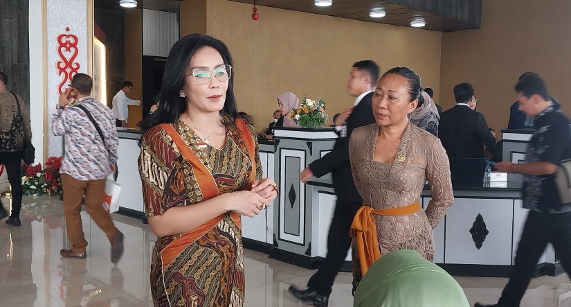 Anggota Komisi XIII DPR RI Rieke Diah Pitaloka (SinPo.id/ Galuh Ratnatika)