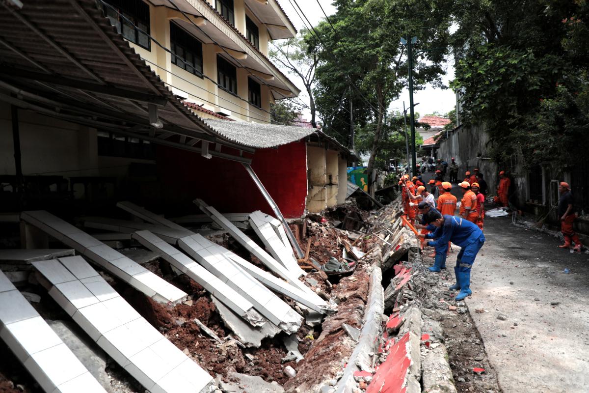 Tembok Roboh di SDN Tebet Barat 08 Pagi (SInPo.id/Beritajakarta)