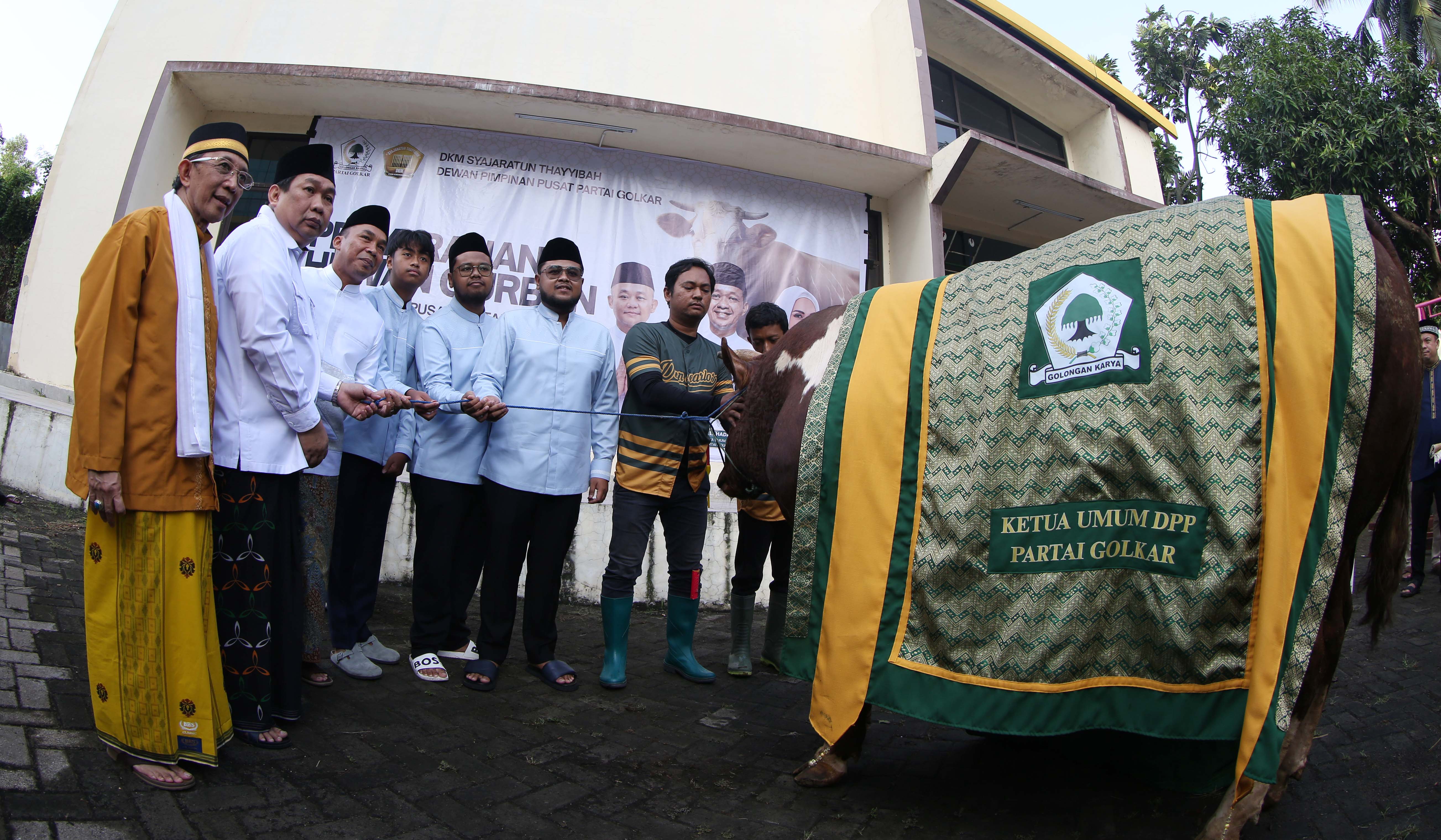 Penyerahan hewan kurban di DPP Partai Golkar. (Agus Priatna/SinPo.id)