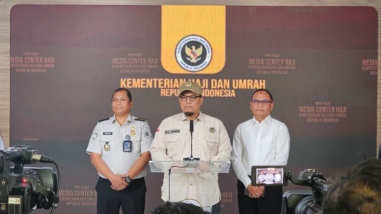 Konferensi pers Kemenhaj (SinPo.id/ Dok. Kemenhaj)
