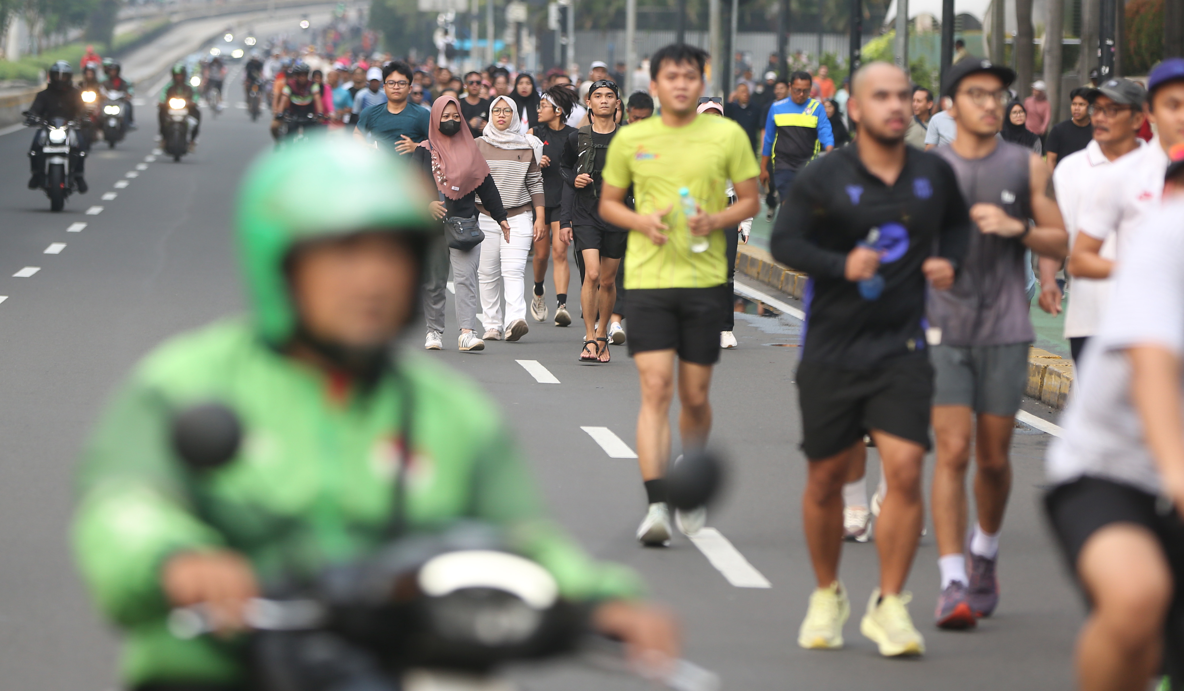 Suasana Bundaran HI, Jakarta. (Agus Priatna/SinPo.id)