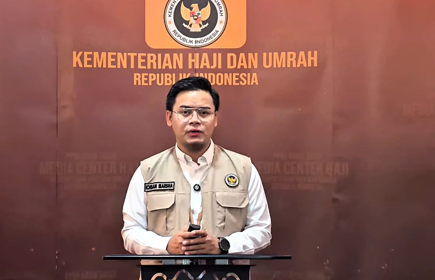 Juru Bicara Kementerian Haji dan Umrah RI Ichsan Marsha ( SinPo.id/Kemenhaj RI)