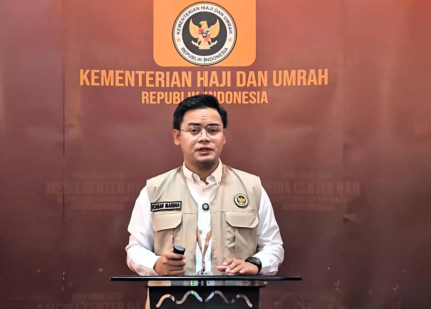 Juru Bicara Kementerian Haji dan Umrah RI Ichsan Marsha (SinPo.id/ Kemenhaj RI)