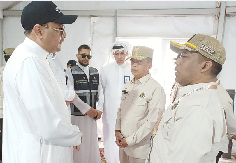 Itjen Kemenhaj sambangi satu per satu kantor Syarikah di Mekkah. (SinPo.id/dok. Kemenhaj)