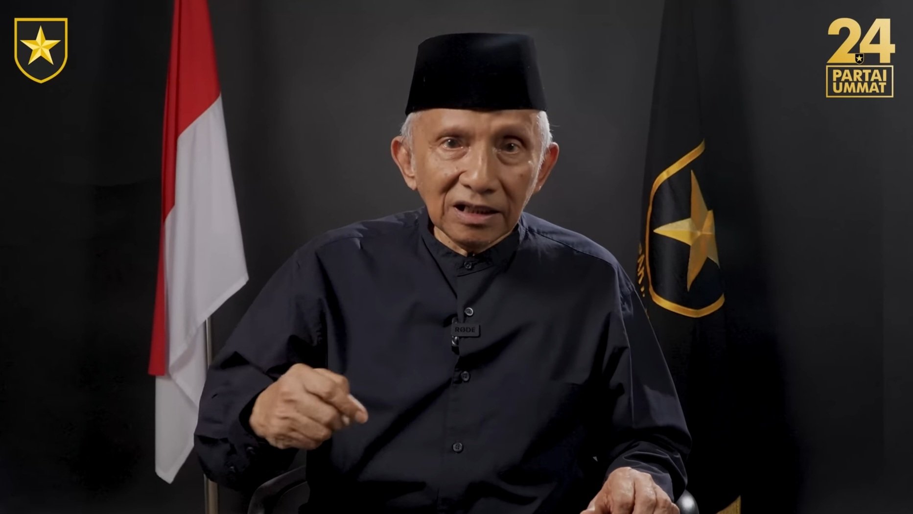 Ketua Majelis Syuro Partai Ummat Amien Rais (SinPo.id/ Tangkapan layar)