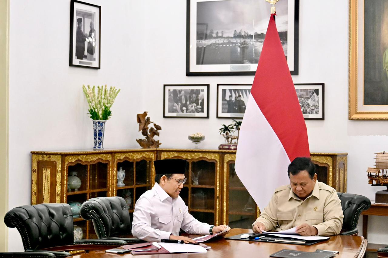 Menko PM Muhaimin Iskandar menghadap Presiden Prabowo di Istana Negara (SinPo.id/Biro Setpres)