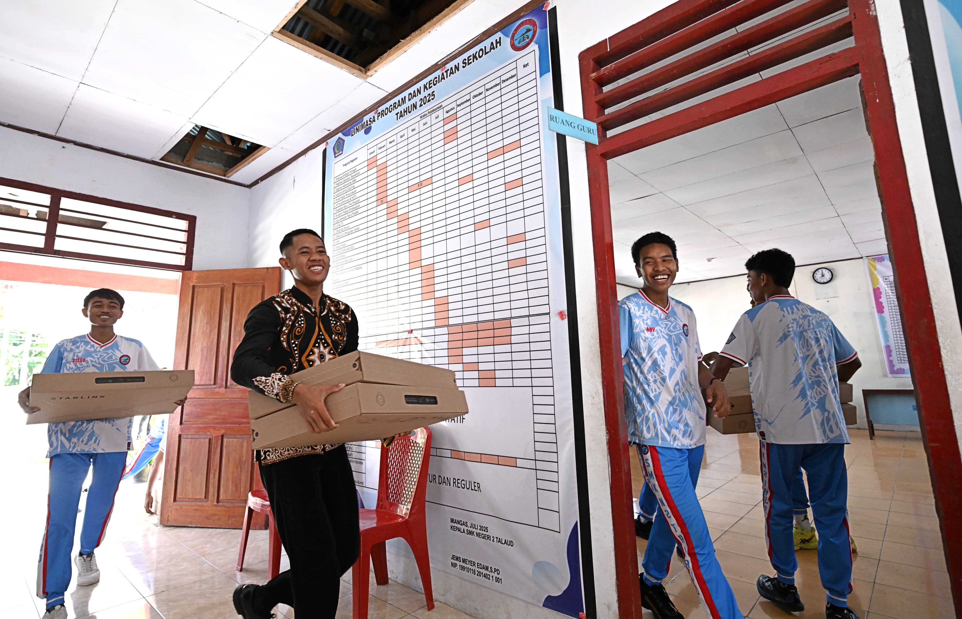 Para siswa SMK Negeri 2 Talaud (SinPo.id/Biro Setpres)
