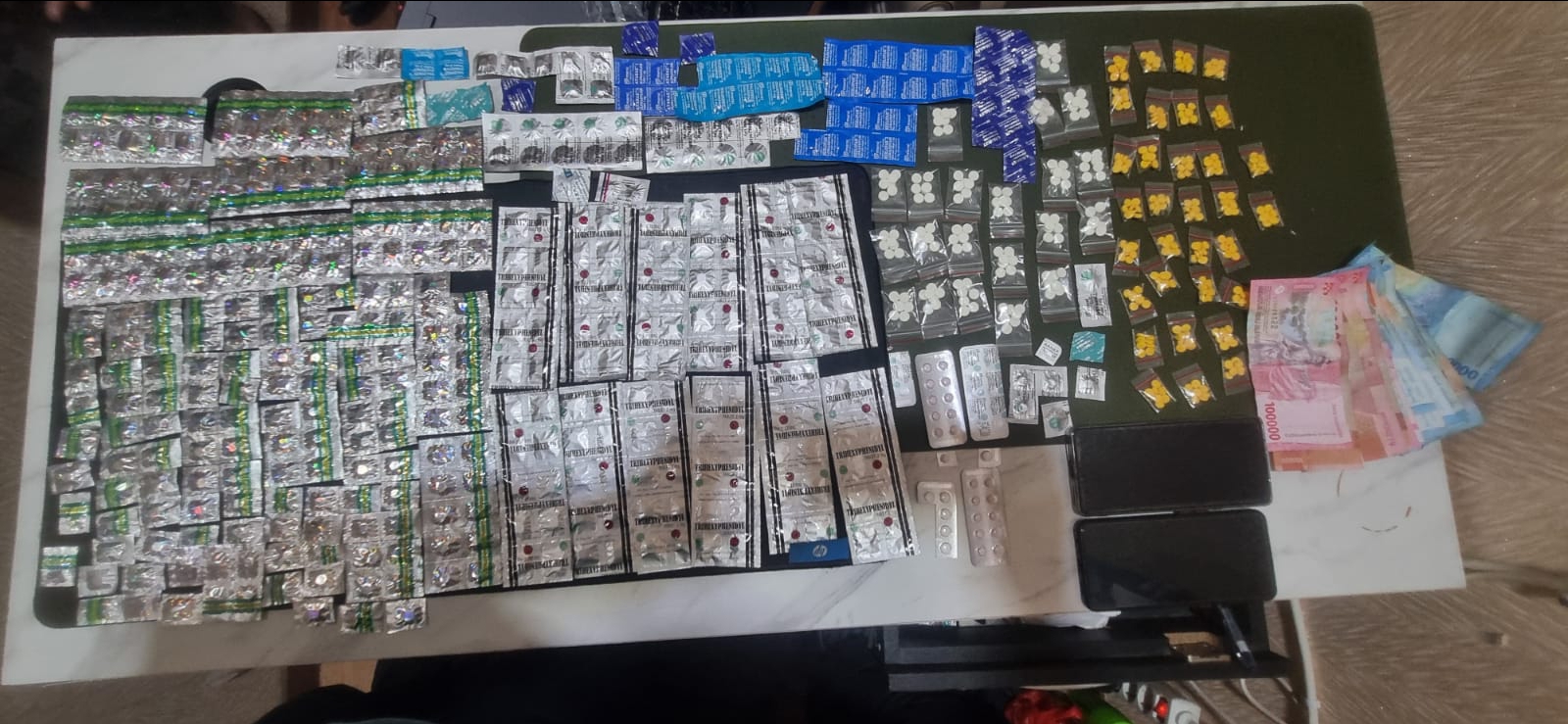 Obat keras yang disita polisi (SinPo.id/ Humas Polda Metro Jaya)