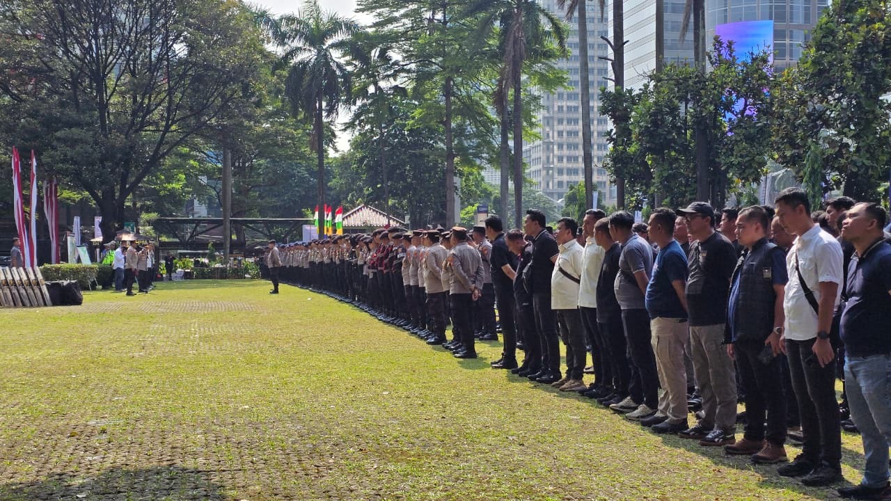 Ribuan personel dikerahkan melayani aksi Hardiknas (SinPo.id/Dok.PMJ)