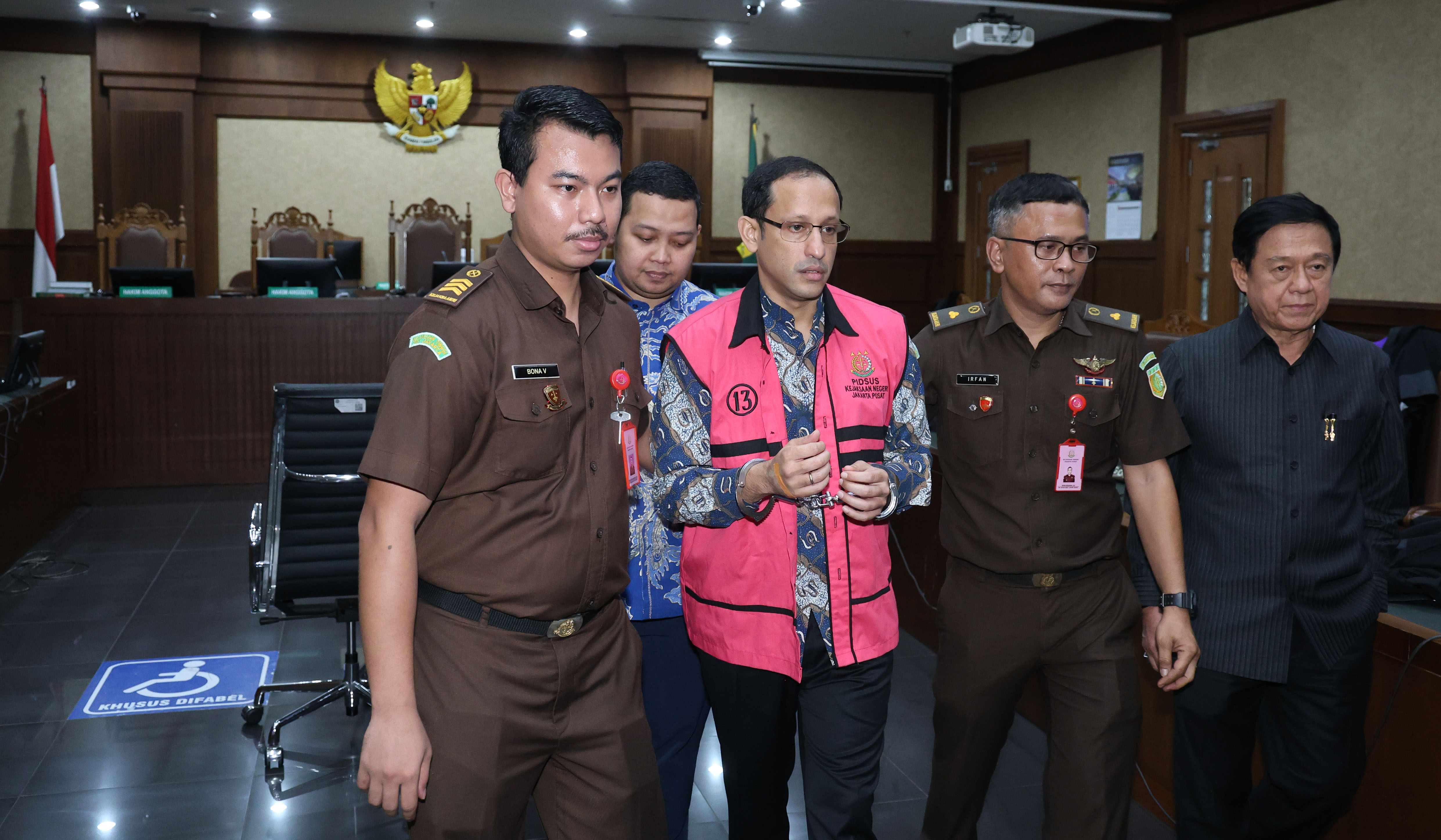 Sidang lanjutan Nadiem Makarim. (Agus Priatna/SinPo.id)