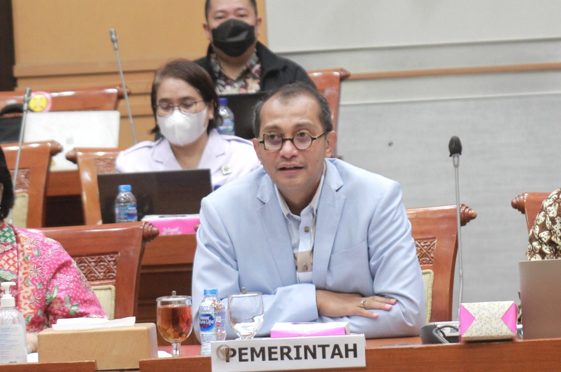 Wakil Menteri Hukum Edward Omar Sharif Hiariej (SinPo.id/ Ashar)