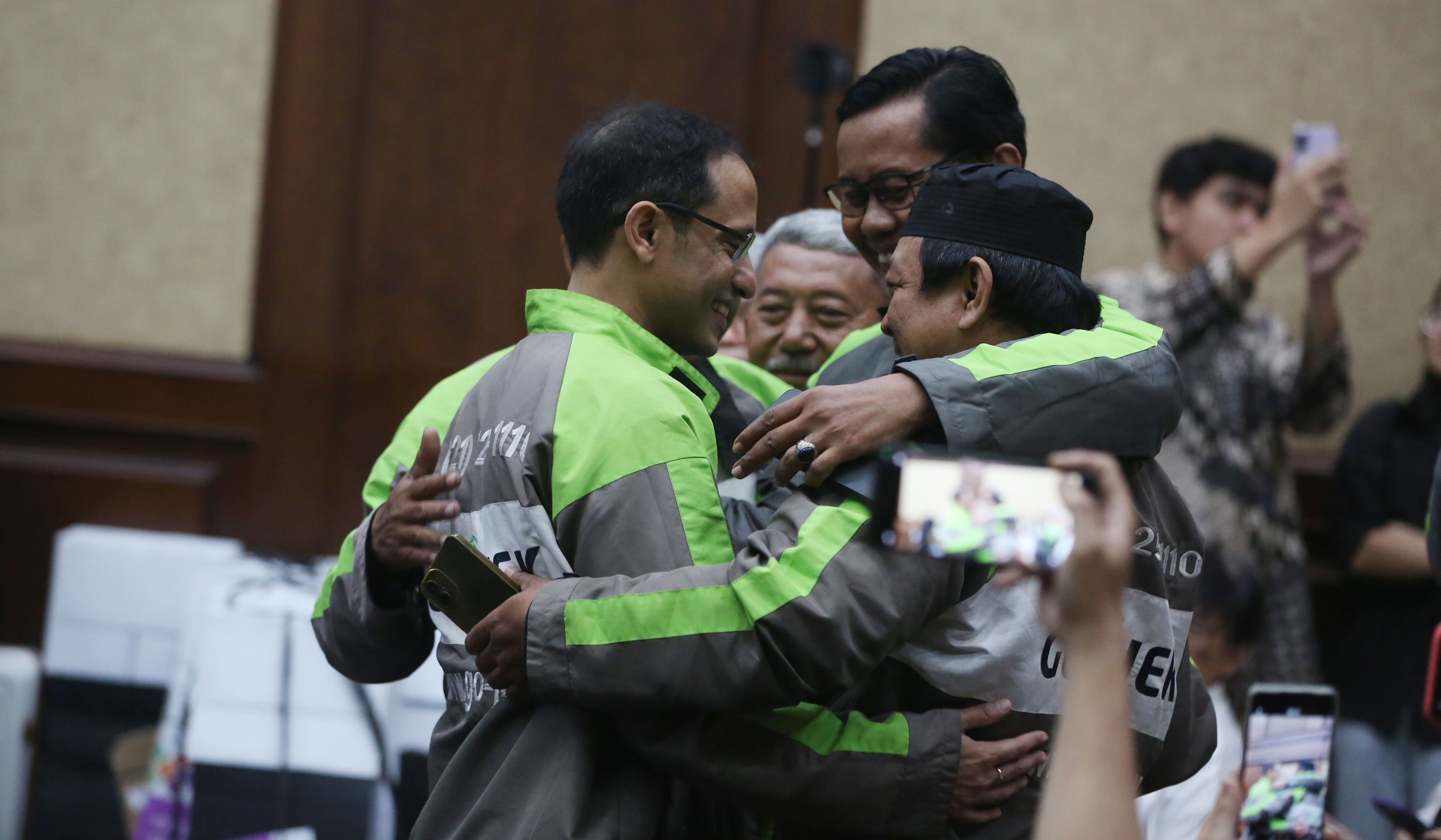 Nadiem saat menjalani sidang lanjutan dengan agenda pembacaan pledoi. (Agus Priatna/SinPo.id)