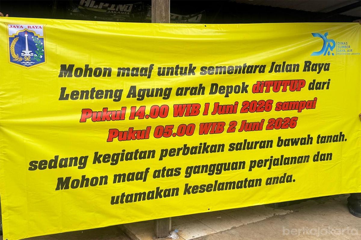 Pemprov DKI tutup akses jalan Lenteng Agung Sementara Akibat Jalan Ambles, Kendaraan Dialihkan
