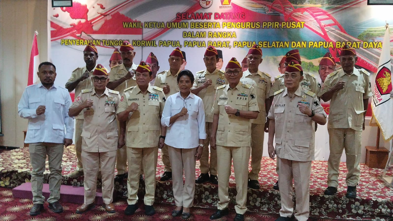 Ketua DPD Gerindra Papua saat pengukuhan PPIR empat Provinsi (SinPo.id/ Dok. Pribadi)