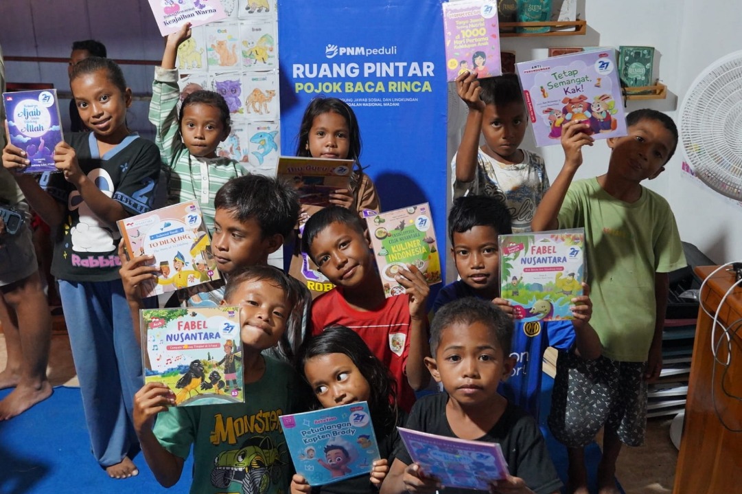 PNM menghadirkan Ruang Pintar Pojok Baca Rinca di Kepulauan Rinca. (SinPo.id/Dok. PNM)