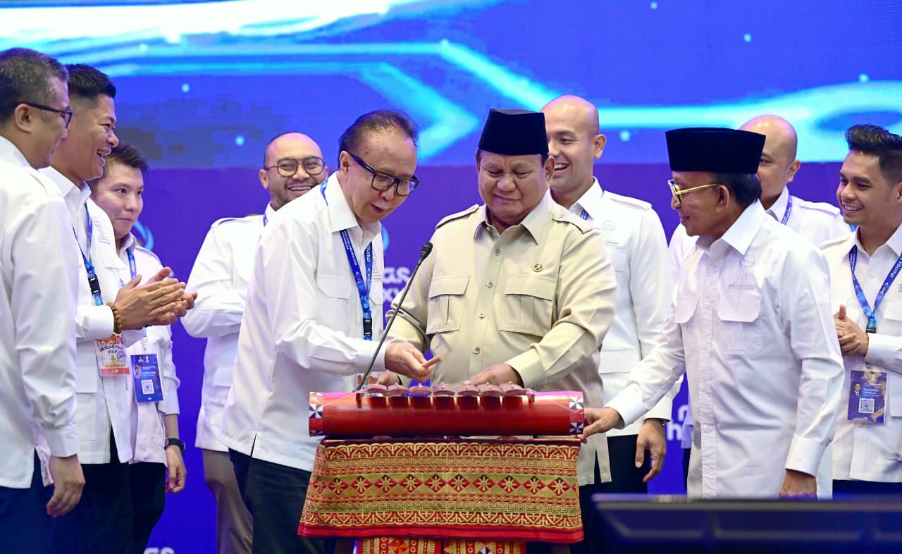 Prabowo Buka Munas XVIII HIPMI di Lampung (SinPo id/Biro Setpres)
