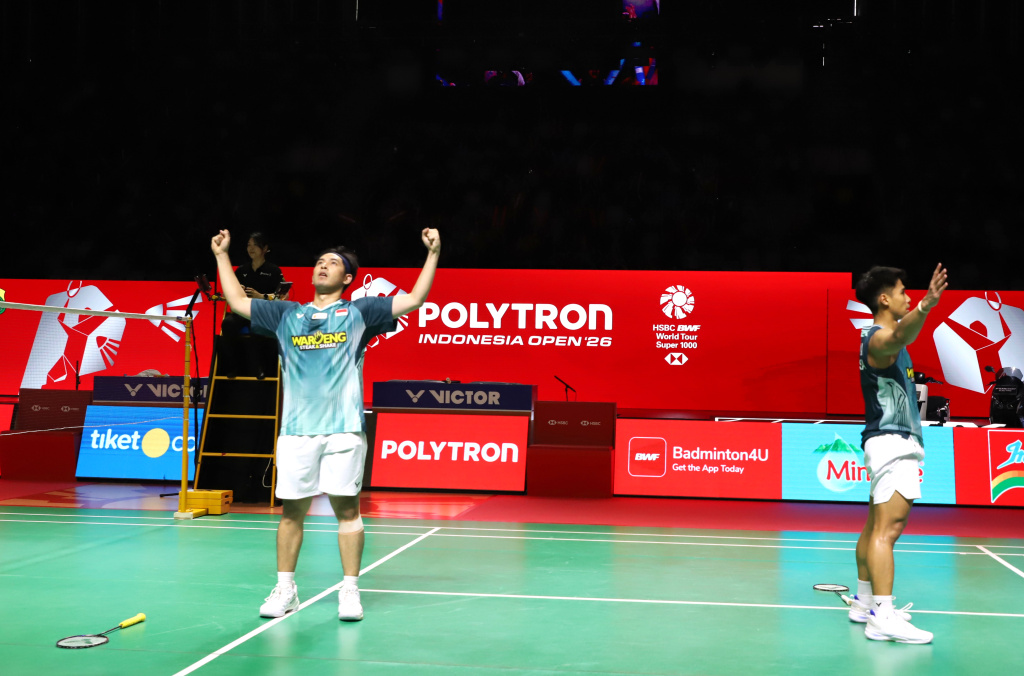 Pebulutangkis ganda putra Indonesia Sabar dan Reza lolos ke babak semifinal Indonesia Open (Ashar/Sinpo.id)