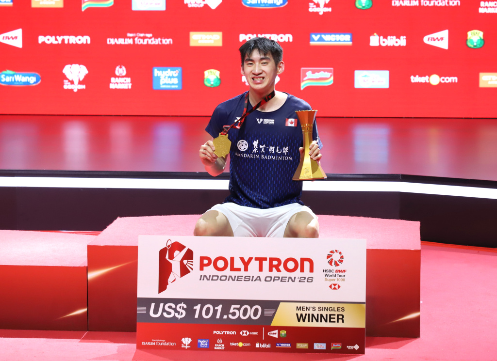 Tunggal putra Kanada Victor Lai raih juara Polytron Indonesia Open 2026 (Ashar/SinPo.id)