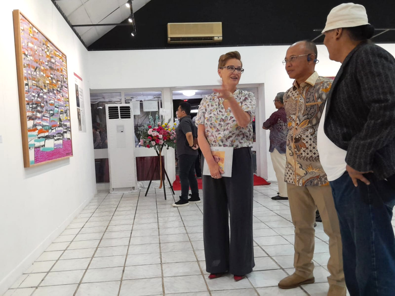 Pelukis Syahnagra Ismail gelar pameran 21 lukisan dengan tema Painting Out Loud (Ashar/SinPo.id)