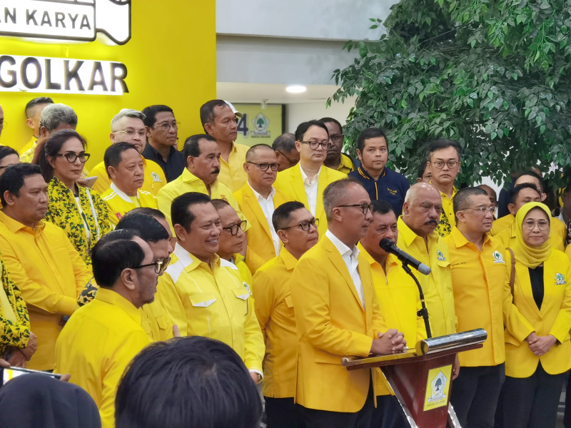 Agus Gumiwang resmi menjadi Plt Ketua Umum Partai Golkar menggantikan Airlangga Hartarto setelah keputusan rapat pleno Partai Golkar (Ashar/SinPo.id)