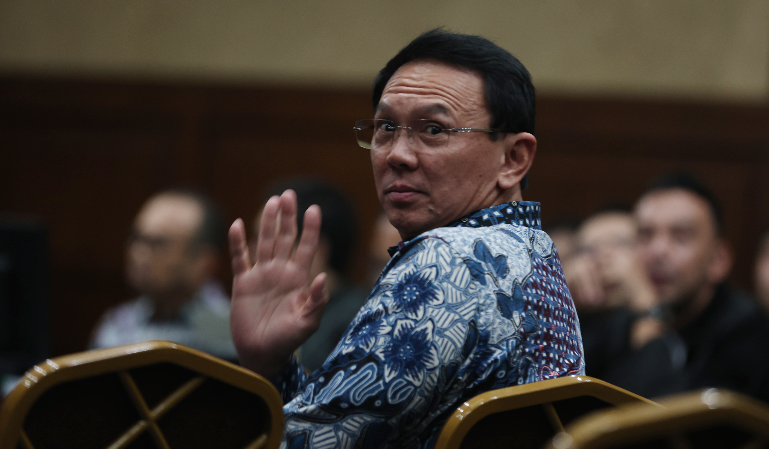 Ahok jadi saksi di Tipikor. (Agus Priatna/SinPo.id)
